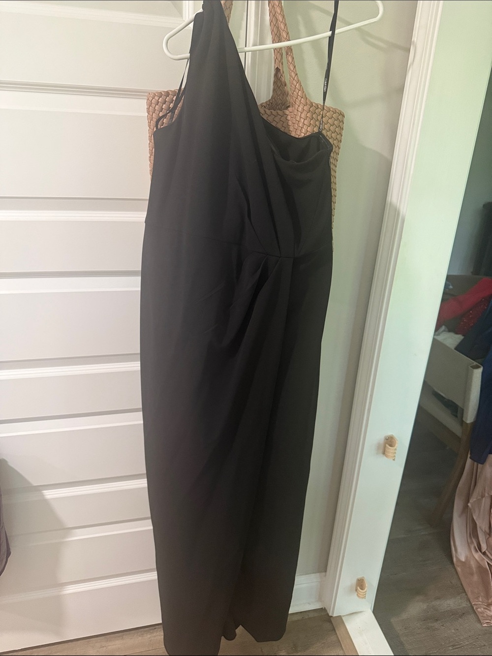 Calvin Klein Women's Black One-Shoulder Evening Dress
